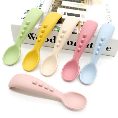 China Wholesale Non-Toxic Bpa Free Shape Silicone Soft Animal Feed Training Baby Feeding Spoon Spoon for Kids Silicone Baby Spoon and Fork for sale