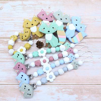 China Non-Toxic Unique Design Non-Toxic Baby Clips Chain Accessories Grade Silicone Material Chain and Clip Rubber Dummy Baby Pacifier Food Edible Silicone Material Chain for sale