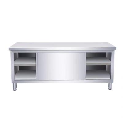 China Chinese Equipment 304 Workbench Restaruant Kitchen Stainless Steel Cabinet Commercial Table Tray Cabinet Locker for sale