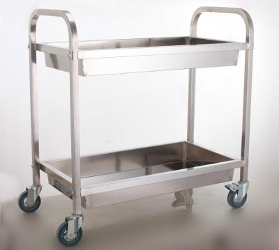 China Desgin Modern Hotel Restaurant Commercial Stainless Steel Double Deck Dining Cart for sale