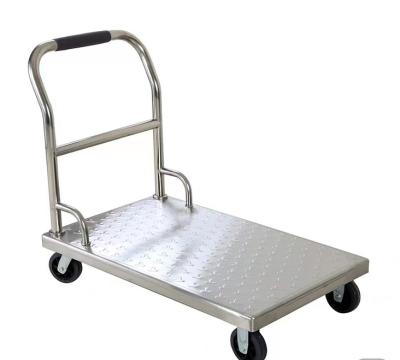 China Morden Stainless Steel Multifunctional Hand-push Platform Foldable Vehicle For Industrial Warehouse for sale