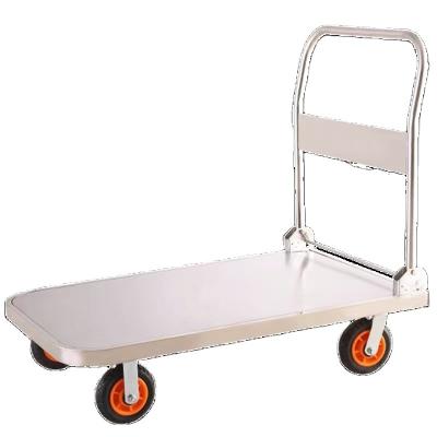 China Morden 304 Stainless Steel Heavy Duty Steel Platform Truck Hand Carts And Carts for sale