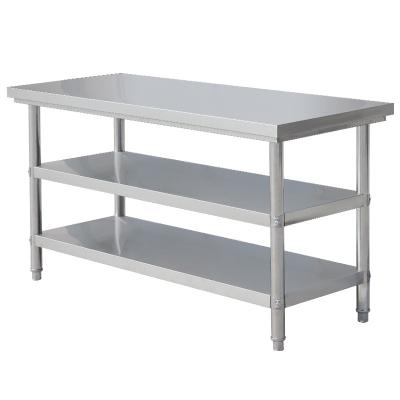 China High quality kitchen three-layer stainless steel workbench for hotel restaurant for sale