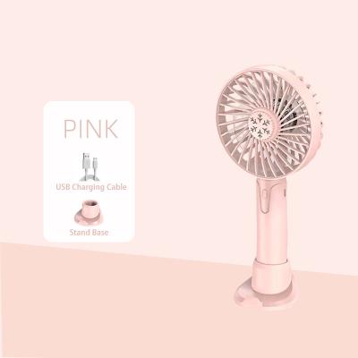 China Multifunctional USB Rechargeable Mini Fan With And Adjustable 3 Speed ​​Portable Handheld Fan For Girls Kids Outdoor Traveling Or Indoor Office for sale