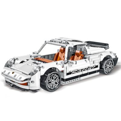 China Wholesale 023013-1 Building Toy Famous Car Retro Building Block White Racing Vehicle Model Bricks DIY Toys Birthday Gift for sale