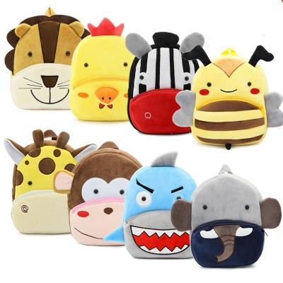 China Soft New Arrival Cute Cartoon Backpacks Kindergarten School Kids Bags 3D Plush Bag For Zoo Animal Backpacks for sale