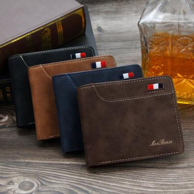 China Paihe High Quality Men's Wallet New Casual Triple Multi-card Holder Large Capacity Bag Short Wallet for sale