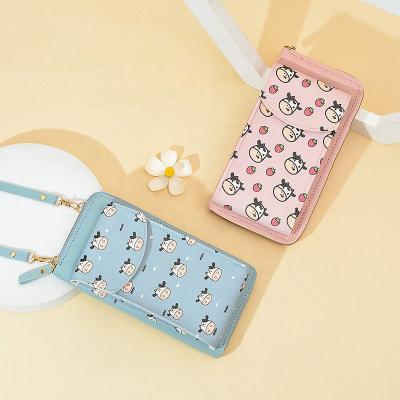 China High Quality Hot Selling Large Capacity Wallet Cow Pattern Mobile Phone Bag Multi-Card Multi-Function Classic Coin Purse for sale