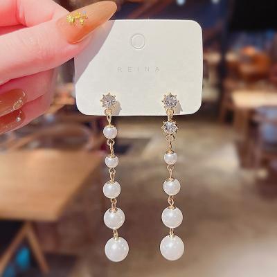 China CLASSIC Retro High Fashion S925 Needle Zircon Pearl Earring Insert Micro Silver Gold Plated Bow Stud Earrings for sale