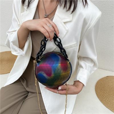 China Funny Zipper Chain Bag High Quality Personality Design Basketball Portable Messenger Small Round Bag For Women for sale