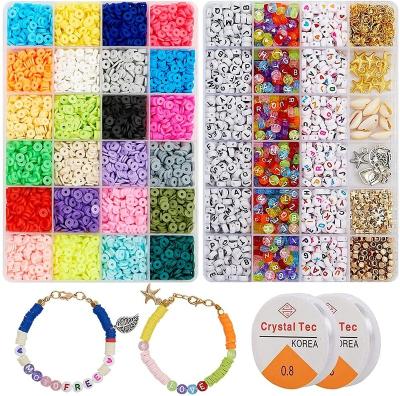 China MSYO Amazon Hobbyworker 6000Pcs METAL Craft Charm Letter Spacer Flat 6MM Color Pottery Soft Beads For Jewelry Making DIY Kit Bracelet for sale