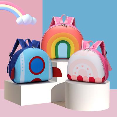 China Other MSYO Silica Gel High Capacity Cartoon Rainbow Book Coin Storage Shoulders Backpack Kids School Bags for sale