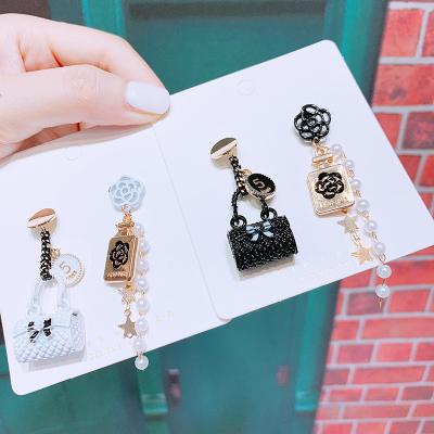 China Hot Selling Vintage MSYO Amazon DIY Alloy Accessories Bag Flower Perfume Pearl Women Dangle Earrings for sale