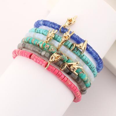 China European and American fashion beaded bracelet male environment-friendly INS wrap natural stone woven bracelet female for sale