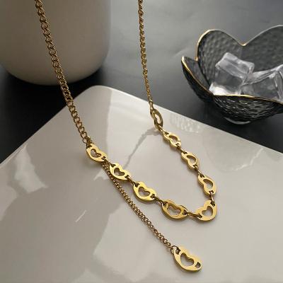 China Net Red Ti Hip Hop Hip Hop Accessories Clavicle Love Necklace Chain Jewelry Cool Wind Female Soft Titanium Steel Environmentally Friendly for sale