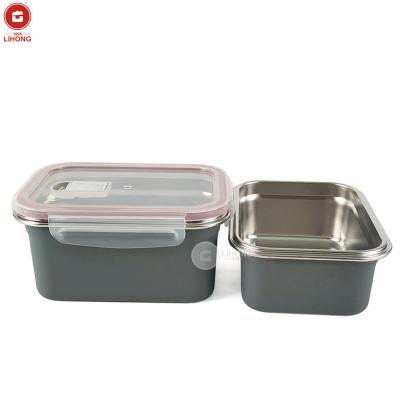 China Custom Freshness Preservation LIHONG Bento Storage Box For Kids Kitchen Steel With Leak Proof PP Lid Food Box With Container Lunch Box for sale