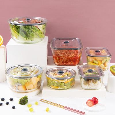 China Lihong Eco-Friendly Heatable/Cool Keep Fresh Meal Food Prep Bowl Glass Kitchen Food Storage Containers Set With Airtight Lid for sale