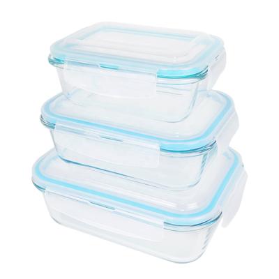 China Eco Food Safe Glass Storage Container Bento Box Microwave Viable Lunch Box Microwave Safe Lunch Box for sale