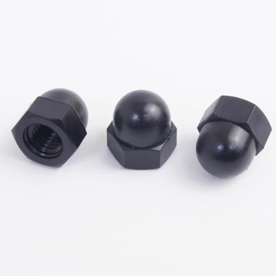 China Heavy Industry DIN1587 Nylon PA66 Hex Black Color Domed Acorn Nut for sale