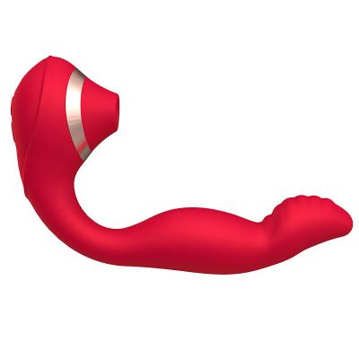 China Double-ended real touch feeling can be loaded sucking vibrator masturbation pull suction cup female sex toys for sale