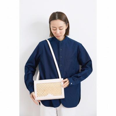 China Fasion MZL BAMBOO /Hand-woven bamboo white vegetable tanned leather handbag/cross-body bag for sale