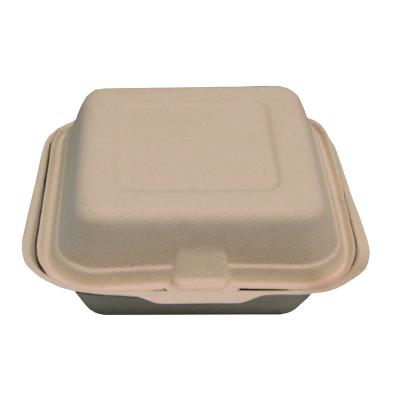 China Feature Modern Bamboo Eco - Friendly Square Solid Color Fiber Disposable Lunch Box With Lid for sale