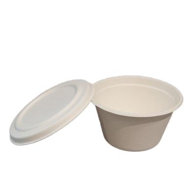 China Modern 12/16oz Disposable Bamboo Fiber Sugar And Bamboo Bowl With Lid for sale