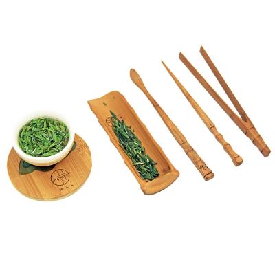 China Sustainable Bamboo Handmade Tea Clip Needle And Spoon Set Tea Accessories Four-Piece Series for sale