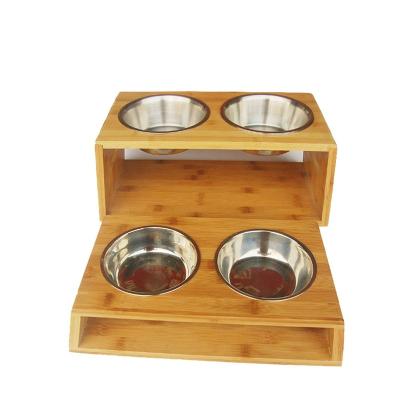 China Wholesale Bamboo Sustainable Bowl Nature Good Quality Pet Food Bowl , Pet Bowl Feeder for sale