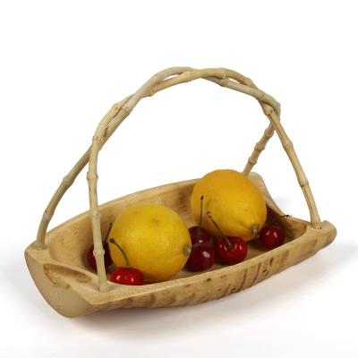 China Environmental protection sustainable natural root bamboo fruit basket for sale