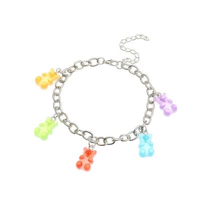 China CLASSIC Hot Sale Jewelry Sweet Bear Anklet Bear Resin Pendant Bracelet Wholesale And Beautiful Color for sale