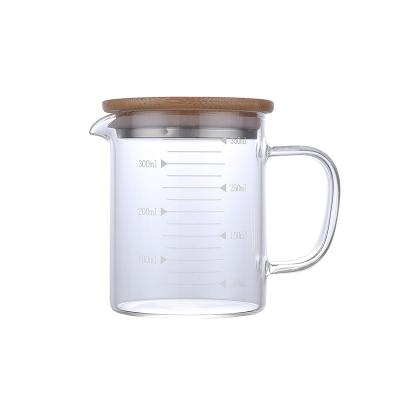 China Wholesale Minimalist Heat Resistance Milk Juice Measuring Cup Clear Glass Cup With Scale Line for sale