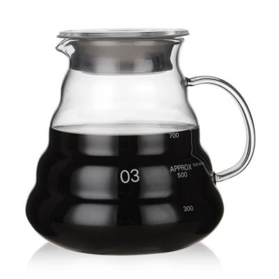 China High Temperature Resistant Glass Coffee Maker Pot Glass Coffee Server for sale