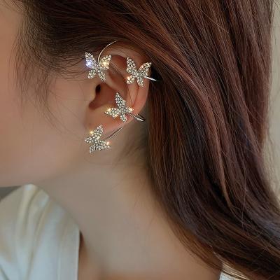 China TRENDY Gold Plated Ear Butterfly Cuff Earrings For Women for sale