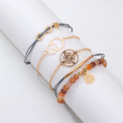 China BOHEMIA Fashion Personality Mature Bracelet Acrylic Beads Set Bracelet 5 For Women for sale