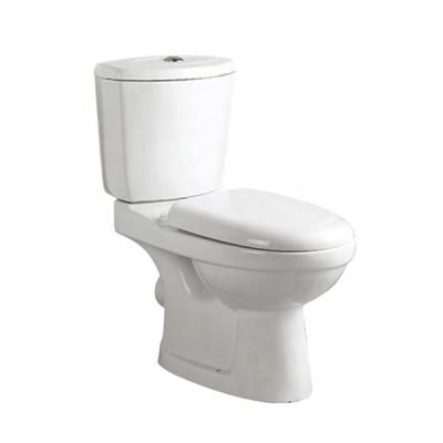 China Hot Sale Two-piece Bathroom Public Toilet Seat Pan Toilet Wc Double-flow Cheap Toilet Commode for sale