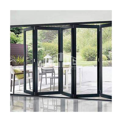 China Foshan modern premium exterior fully opened main folding door aluminum glass doors bifolding door for sale