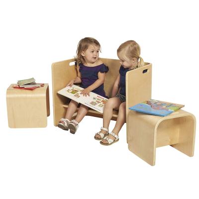 China Colorful/Safe/Environmental Bentwood Universal Kids Chair Set 3-Piece Wooden Table for sale