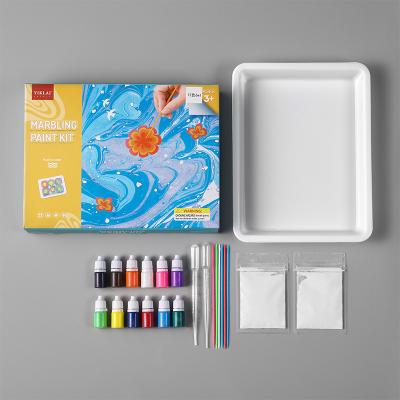 China Colored/Safe/Environmental Marble Non-Toxic Water Art Paint Kit Set Arts And Crafts Kit For Kids for sale