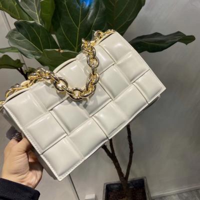 China Fashion Chain Daily Pillow Bags Square Purse Shoulder Bag Women's Portable Diagonal Woven Soft Handbags for sale