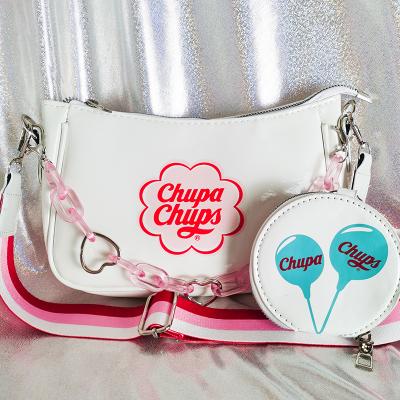 China Japan Style Sweet Cute Harajuku Lolita Crossbody Bag Women Lollipop Shoulder Bag Handbags With Pink Heart Coin Purse Chain Wallet for sale