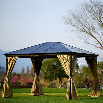 China UV-Resistant Outdoor Garden Pavilion Villa Furniture Waterproof Large Size Aluminum Gazebo for sale