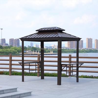 China Wooden UV-Resistant Durable Outdoor Color Furniture Balcony Design Aluminum Gazebo for sale