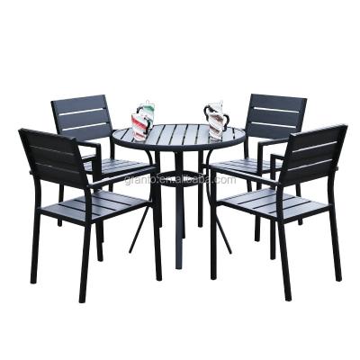 China Simple Design Lightweight Hot Sale Outdoor Wood Furniture Aluminum Dining Set for sale