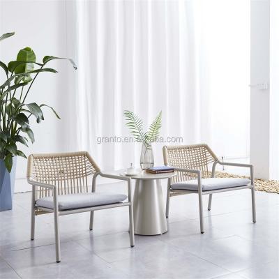 China Lightweight Outdoor Balcony Furniture 2 People Simple Design Aluminum Dining Set for sale