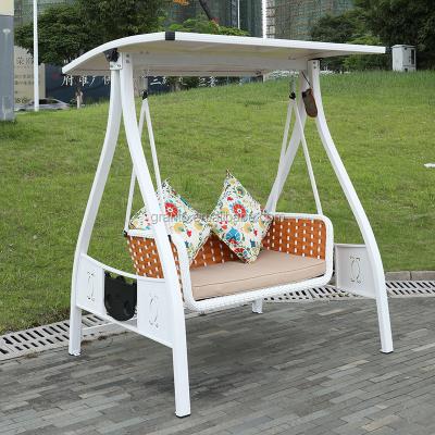 China Strong Swing Seat Modern Style Double Swing All Weather Metal Rattan Chair Hanging Chair for sale