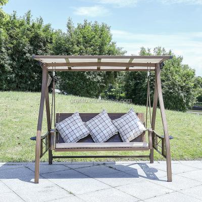 China Strong Popular Outdoor Wood Design Patio Use Metal Swing Seat Hanging Seat Swing Chair for sale