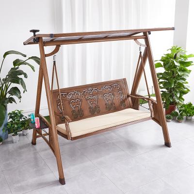 China Strong Swing Seat Outdoor Furniture Metal Chair Three Seat Three Seat Hanging Swing Good Quality for sale