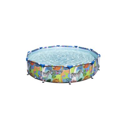 China Bestway-56985 Hot Sale Easy-set Good Frame Print Swimming Pool Kids Pool Round Havuz for sale