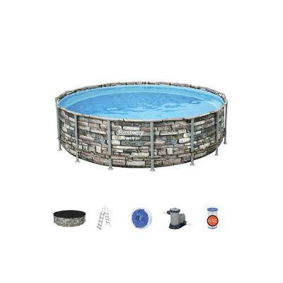 China Bestway-56966 Popular Hot Sale Whole Metal Outer Frame Type Around Printing Swimming Pool Piscina for sale